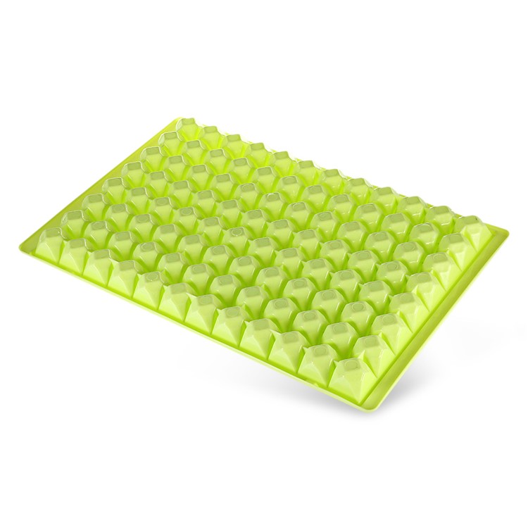96 Lattice Mini Eiswürfelschale Mold FDA SGS Zertifikat Silikon Material - Grün-1