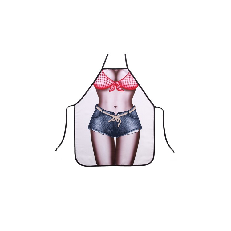 Funny Apron Bikini & Shorts Sexy Kitchen Apron Funny Creative Cooking Apron - Bikini and Black Short Pants-1