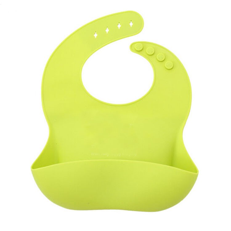 Stereoscopic Cute Waterproof Baby Silicone Food Catcher Bib - Green-1