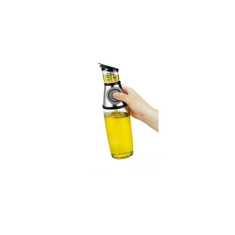 500ml Press Type Glass Bottle Oil Measure Dispenser Multi-functional Vinegar Sauce Bottle-3