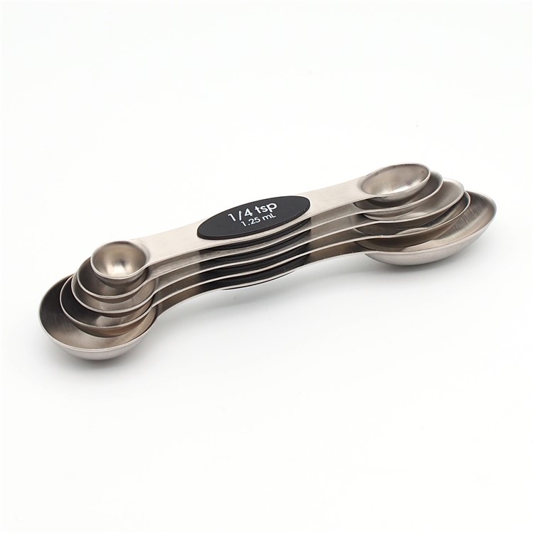 5PCS Stainless Steel Kitchen Baking Measuring Spoons - Black-3