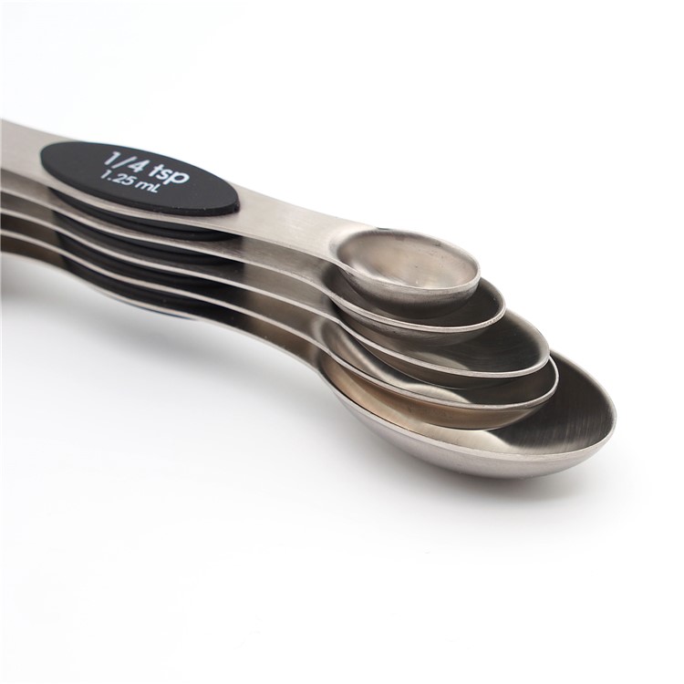 5PCS Stainless Steel Kitchen Baking Measuring Spoons - Black-5