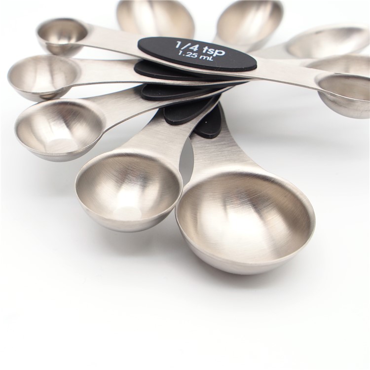 5PCS Stainless Steel Kitchen Baking Measuring Spoons - Black-7