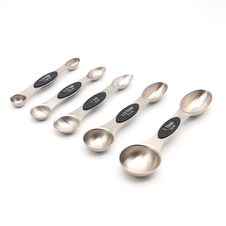 5PCS Stainless Steel Kitchen Baking Measuring Spoons - Black-9