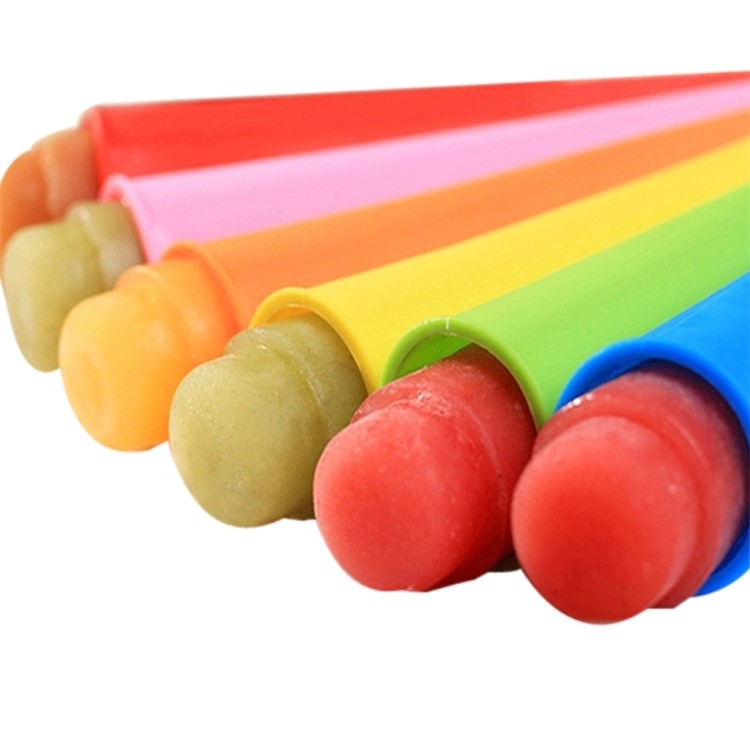 10Pcs/Set Silicone Ice Pop Molds 10 Vibrant Colors-3