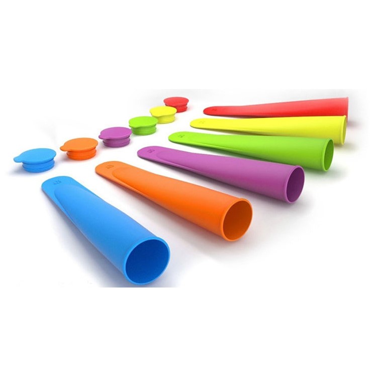 10Pcs/Set Silicone Ice Pop Molds 10 Vibrant Colors-5