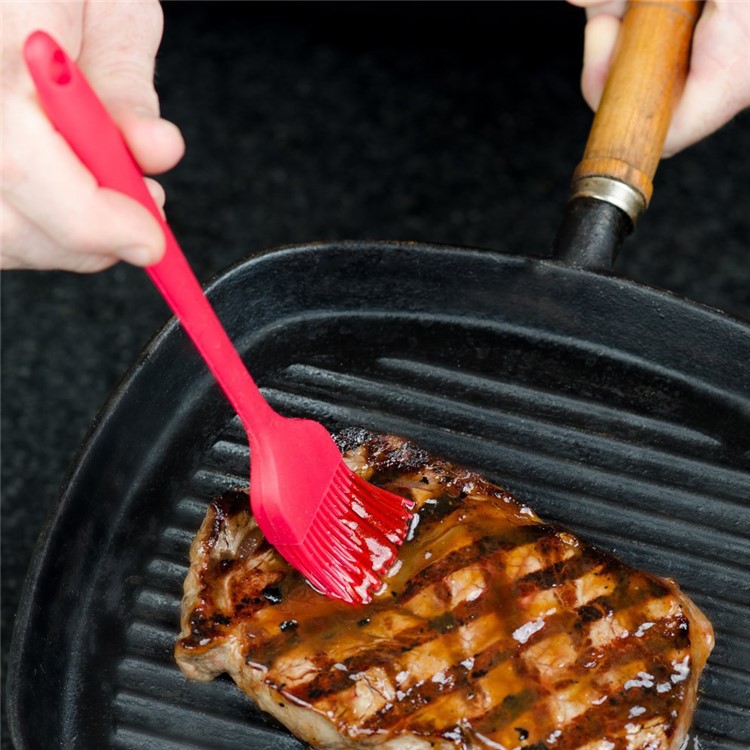 Small High & Low Temperature Resistance BBQ Sauce Brush (21.5x4 cm) - Red-1