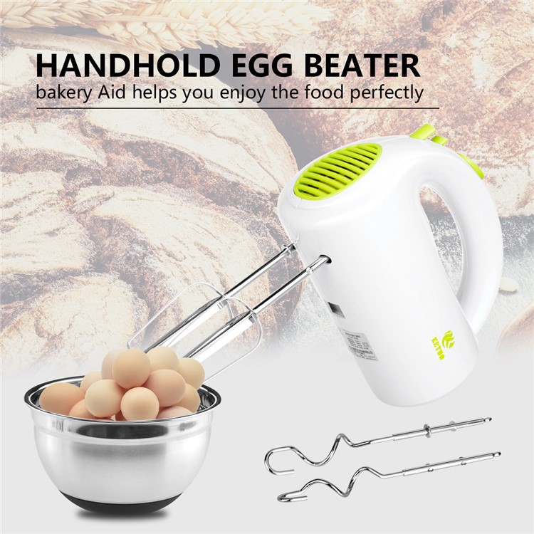 Large power Household Electrical Egg Beater Dough Maker - Green + White / EU Plug-1