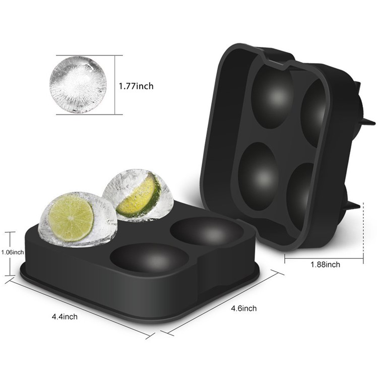 Silikon-Eisschale In Kugelform - Schwarz-9