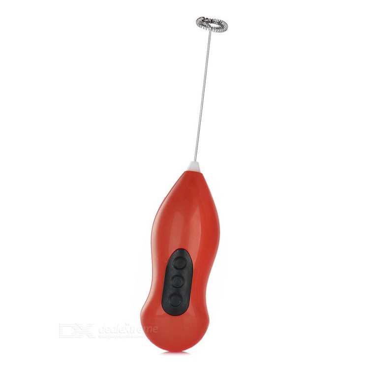 Handheld Electric Coffee Milk Frother Eggbeater - Red-1