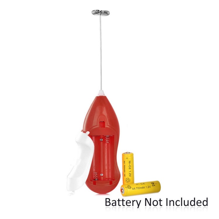 Handheld Electric Coffee Milk Frother Eggbeater - Red-4
