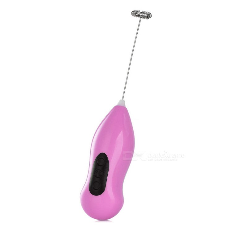 Handheld Electric Cream Coffee Milk Frother Egg Whip Mixer - Pink-1