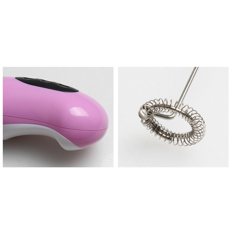 Handheld Electric Cream Coffee Milk Frother Egg Whip Mixer - Pink-2