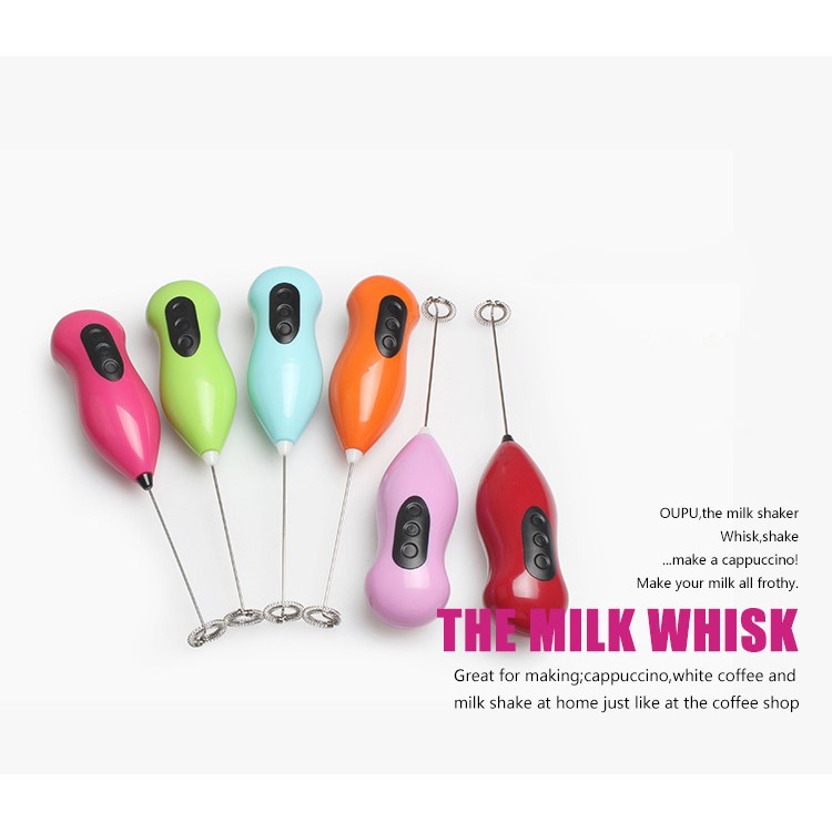 Handheld Electric Cream Coffee Milk Frother Egg Whip Mixer - Pink-6