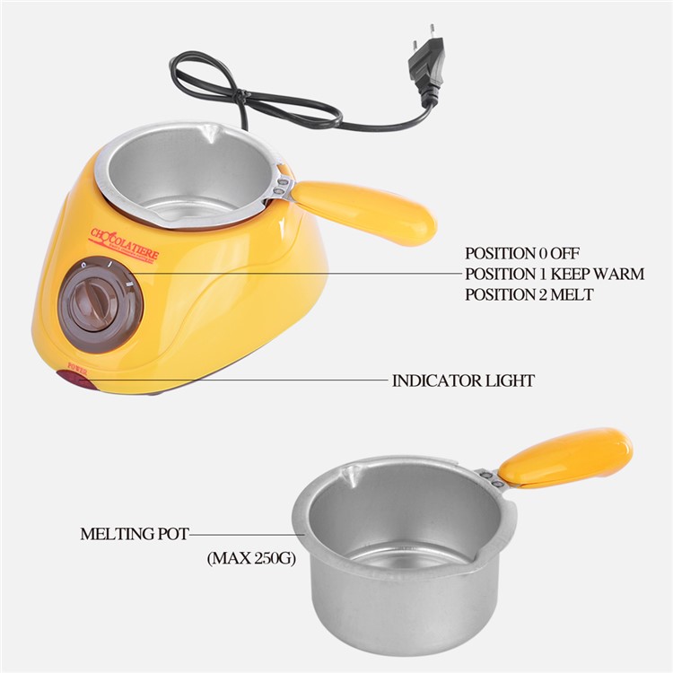 Chocolate Candy Melting Pot Universal DIY Chocolate Boiler - Yellow / EU Plug-3