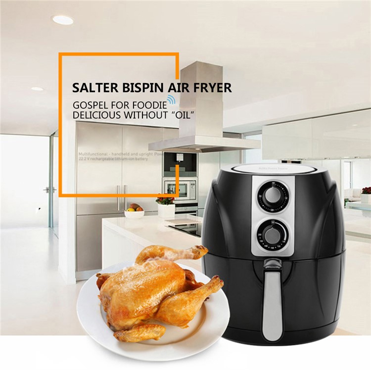 Air Fryer Household Circulation Fume Free Nonstick Frying Pan Intelligent Mobile - Black / UK Plug-1