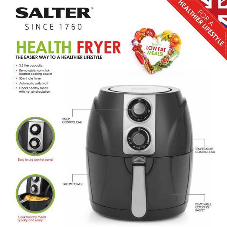 Air Fryer Household Circulation Fume Free Nonstick Frying Pan Intelligent Mobile - Black / UK Plug-7