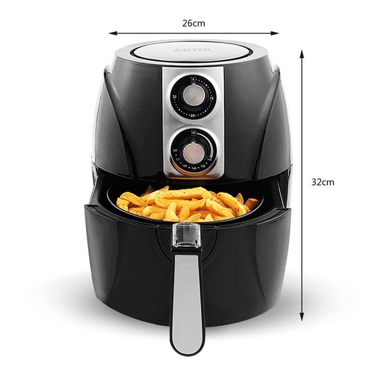 Air Fryer Household Circulation Fume Free Nonstick Frying Pan Intelligent Mobile - Black / UK Plug-8