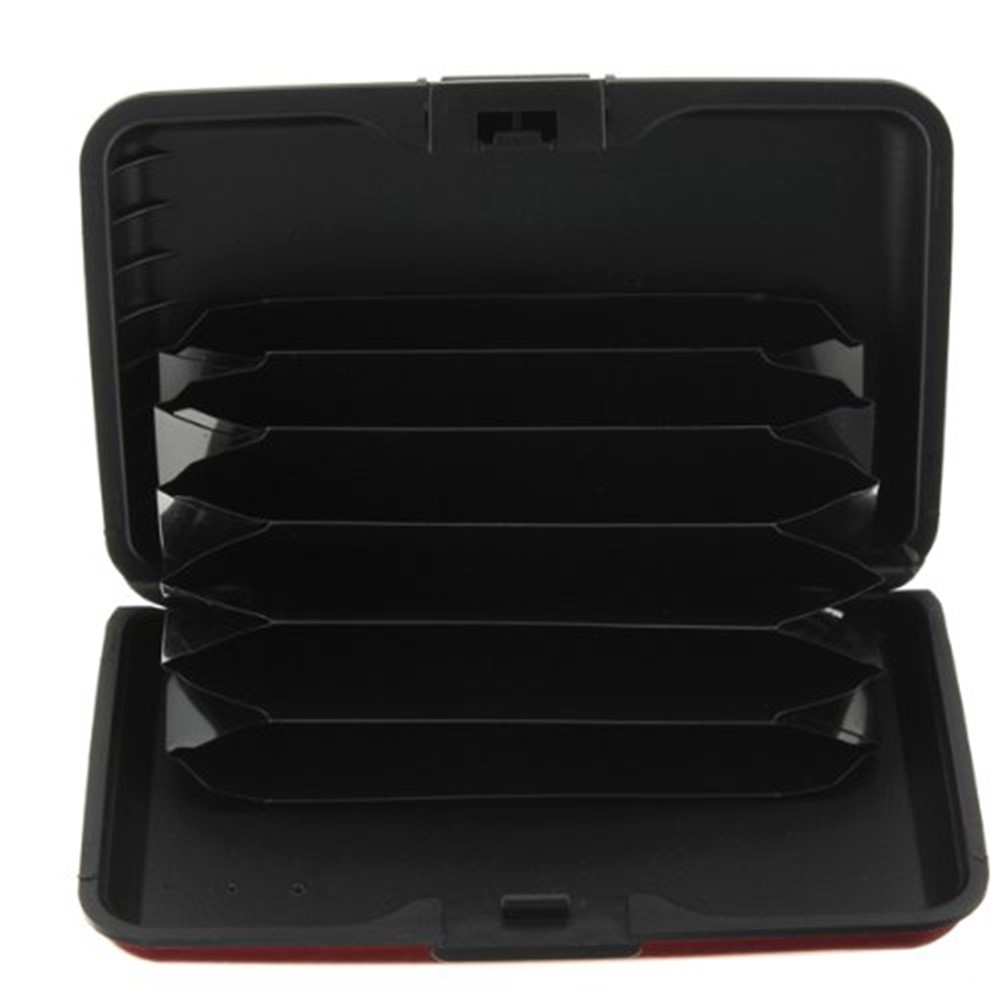 Aluminum Credit Card Name Card Holder Case - Red-3