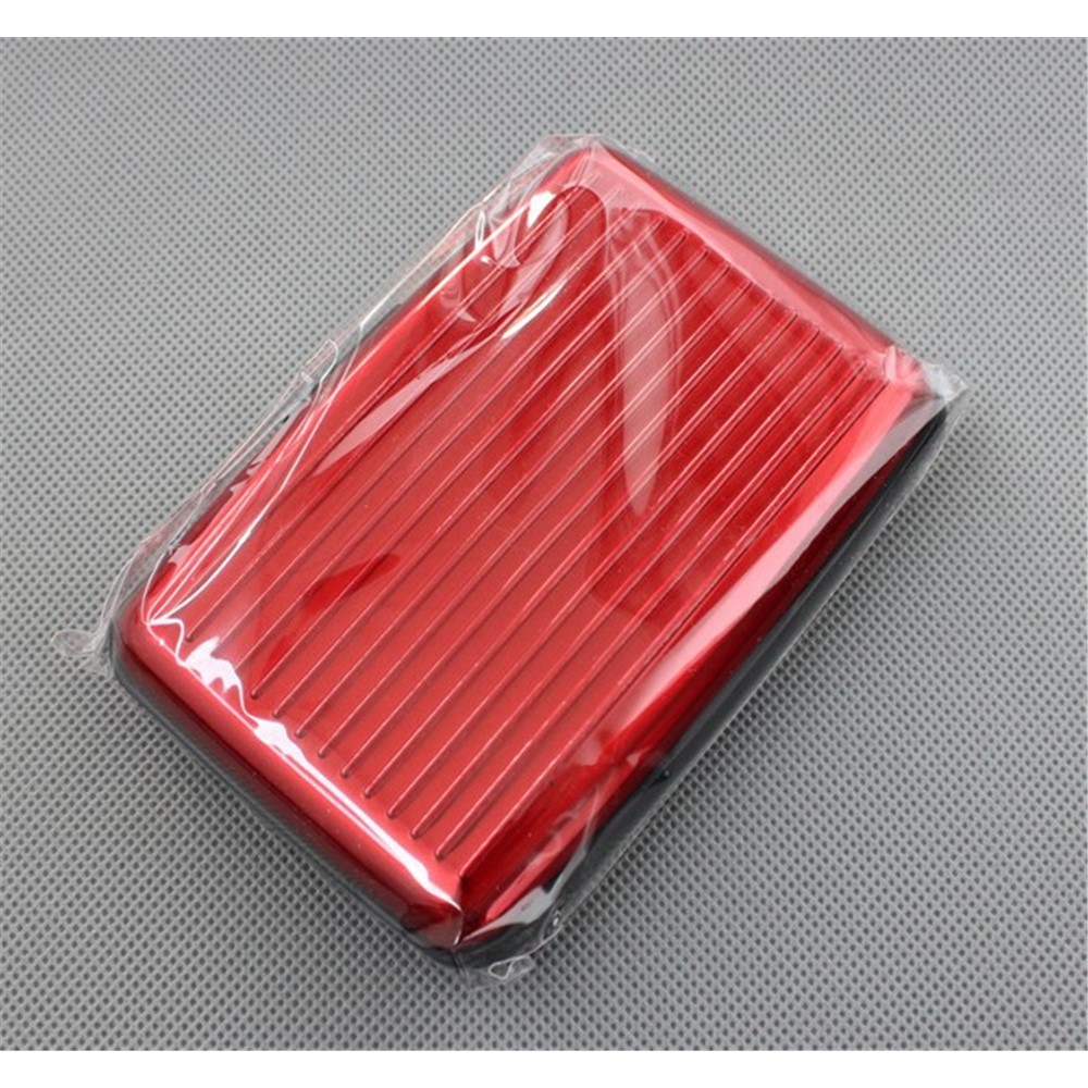 Aluminum Credit Card Name Card Holder Case - Red-7