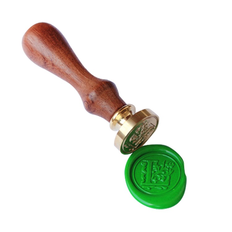 Capital Letter X Retro Wax Seal Stamp with Rosewood Handle-1