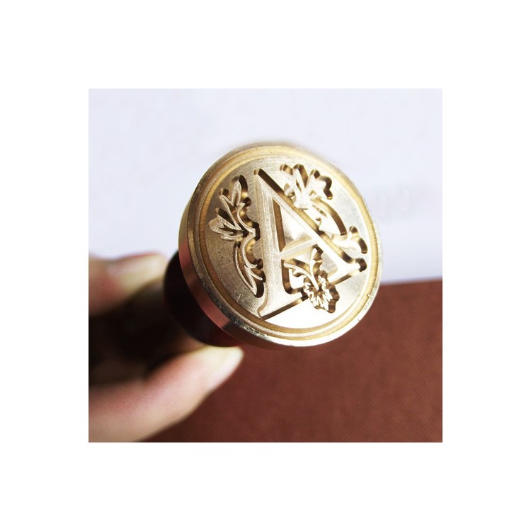 Capital Letter X Retro Wax Seal Stamp with Rosewood Handle-3