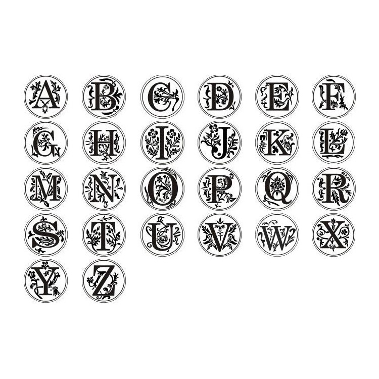Capital Letter X Retro Wax Seal Stamp with Rosewood Handle-4