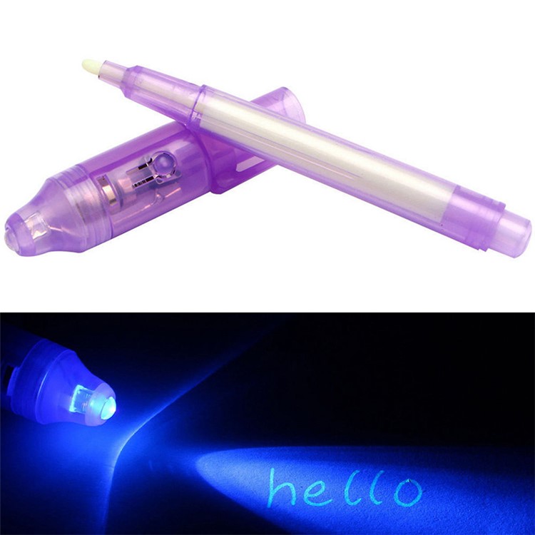 Magic 2 in 1 UV Light Combo Creative Stationery Invisible Ink Pen Money Counterfeit Bill Detector Pen - Random-3