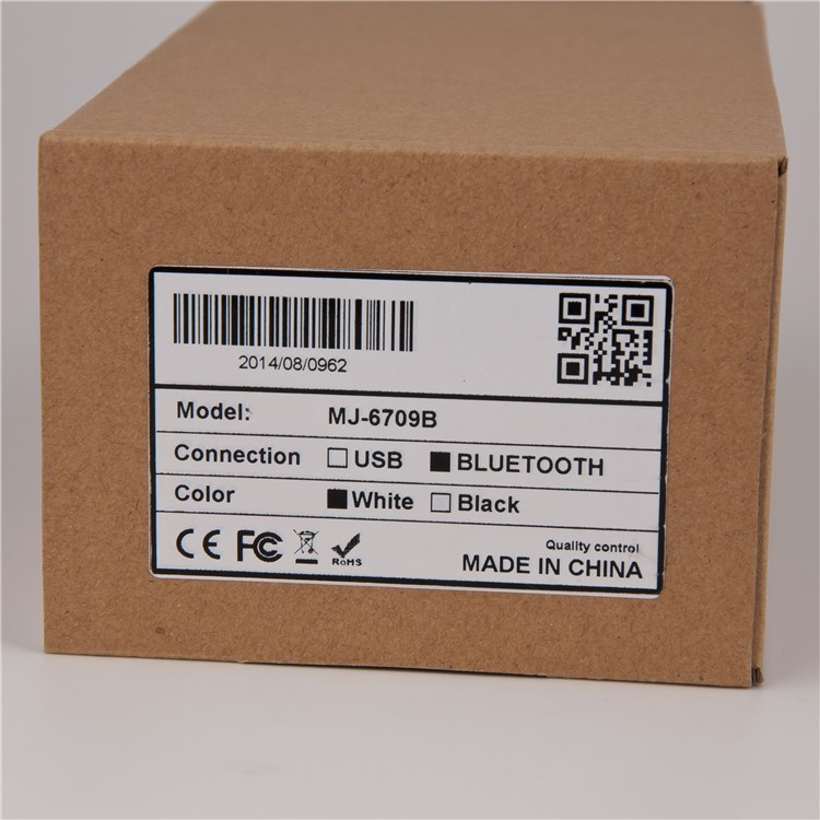 MJ-6709B Wireless Bluetooth Barcode Scanner Tape Storage 1D Laser Scanning Coder - White-7