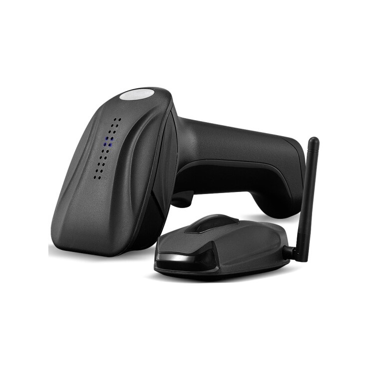 HY2440 433Mhz Wireless Socket 2D Barcode Reader - Black-1