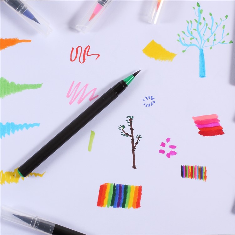 20Colors/Set Watercolor Brush Pens Soft Flexible Tip Water Color Painting Markers-4