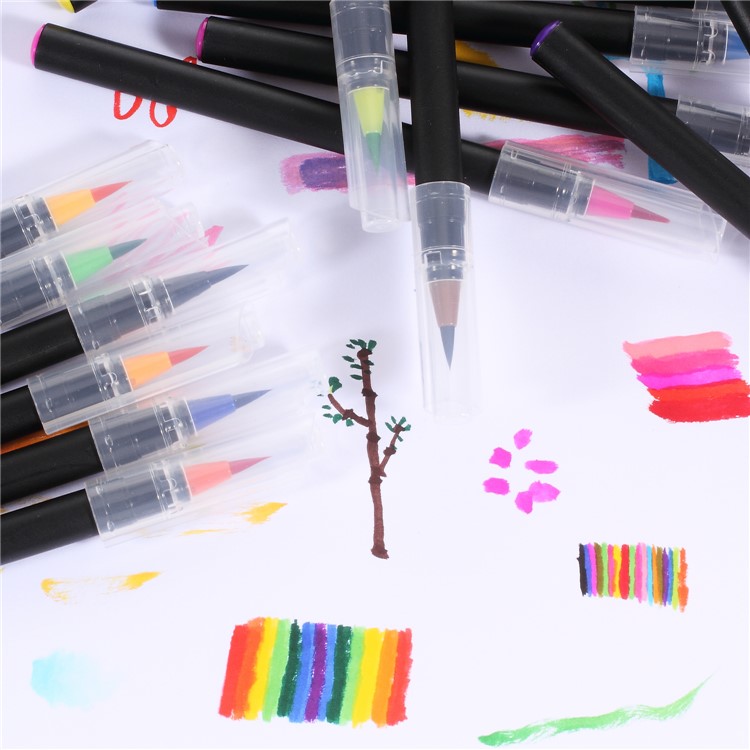 20Colors/Set Watercolor Brush Pens Soft Flexible Tip Water Color Painting Markers-8