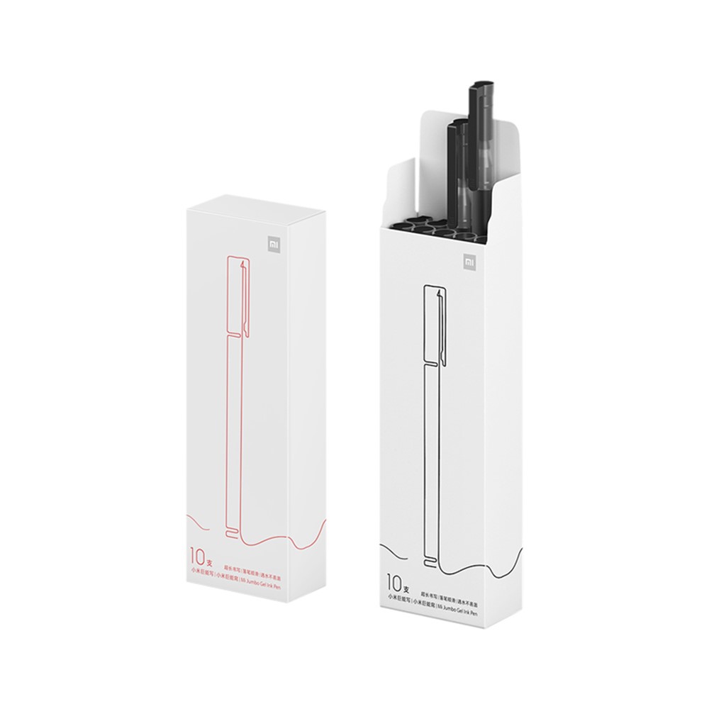 Xiaomi 10pcs 0,5 Milímetros De Tinta Gel Assinatura Caneta Suavizar Escrever Recarga Durável - Preto-5