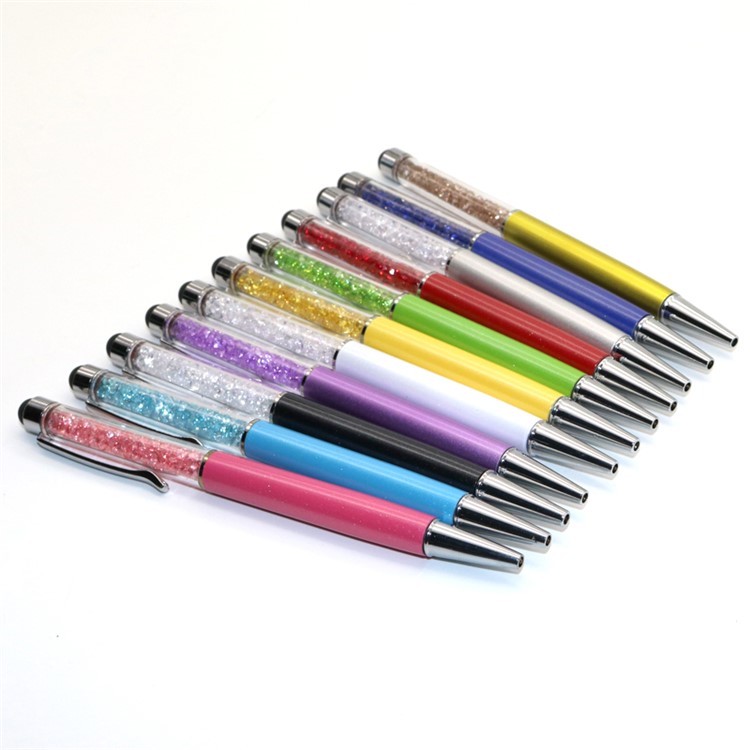 2-in-1 Capacitive Screen Stylus Touch Pen + Diamante Ballpoint Pen for iPhone iPad Samsung etc. - White-5