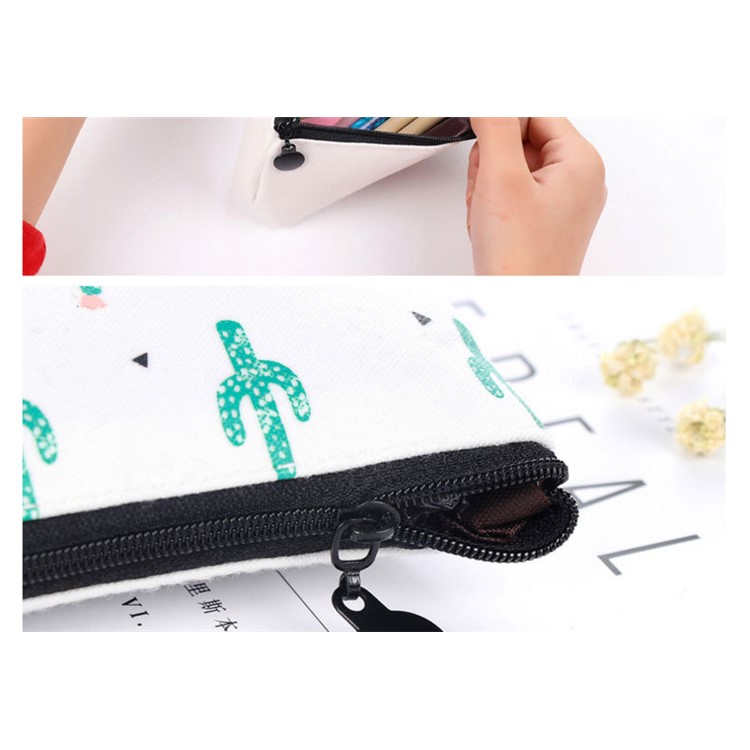 Four Cacti Canvas Student Pencil Pouch Bag, 205 x 95mm-3