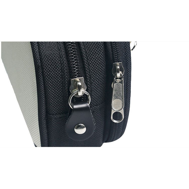 Canvas Student Pencil Pouch Bag 20.5 x 9.5cm Large Storage Space - White-4