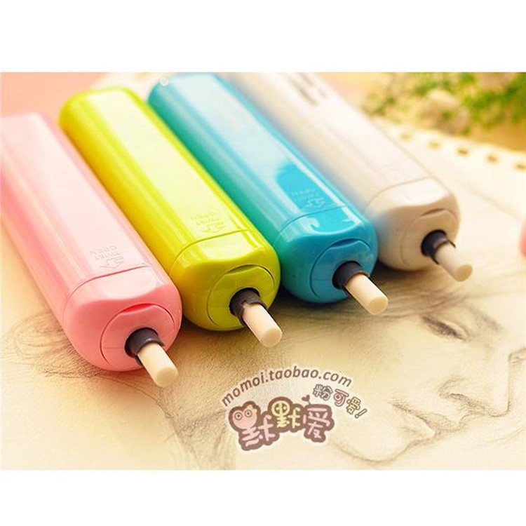Battery Operated Eraser Electric Eraser Automatic School Supplies Stationery - Beige-3