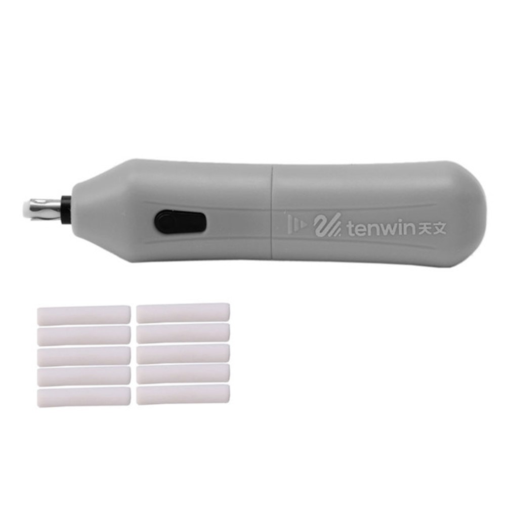 Battery Operated Eraser Electric Eraser Automatic School Supplies Stationery - Grey-1