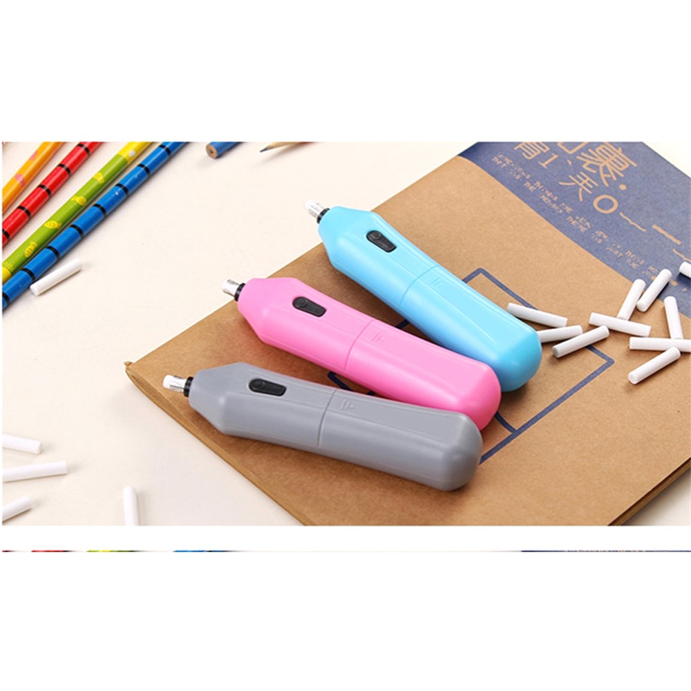 Battery Operated Eraser Electric Eraser Automatic School Supplies Stationery - Grey-2