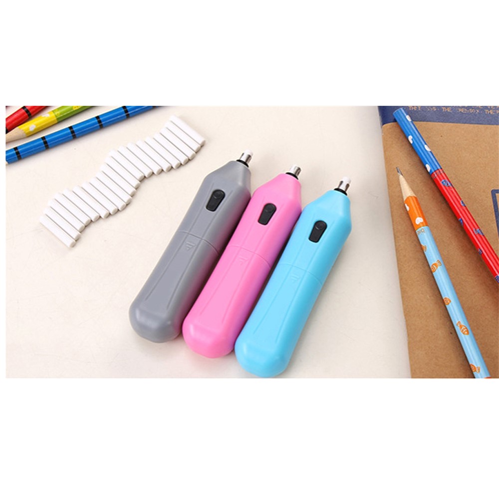 Battery Operated Eraser Electric Eraser Automatic School Supplies Stationery - Grey-6