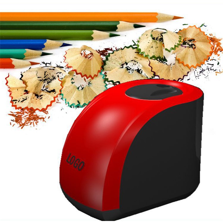 Rechargeable Double Holes Battery Powered Electric Pencil Sharpener (CE Certificate) - Red-1