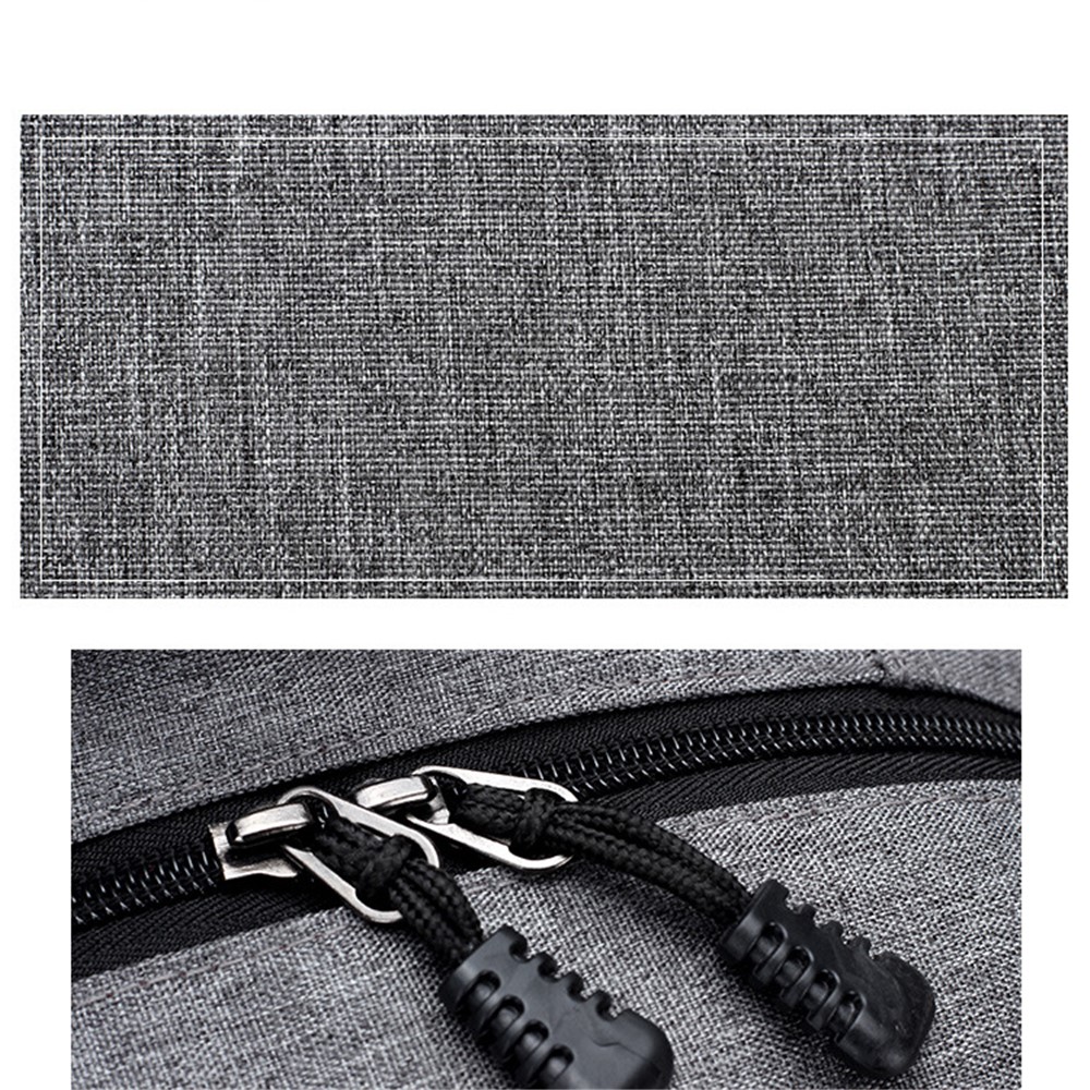 Fashion Oxford Cloth Business Laptop Backpack Travel Bag with USB Charging Function - Grey-12