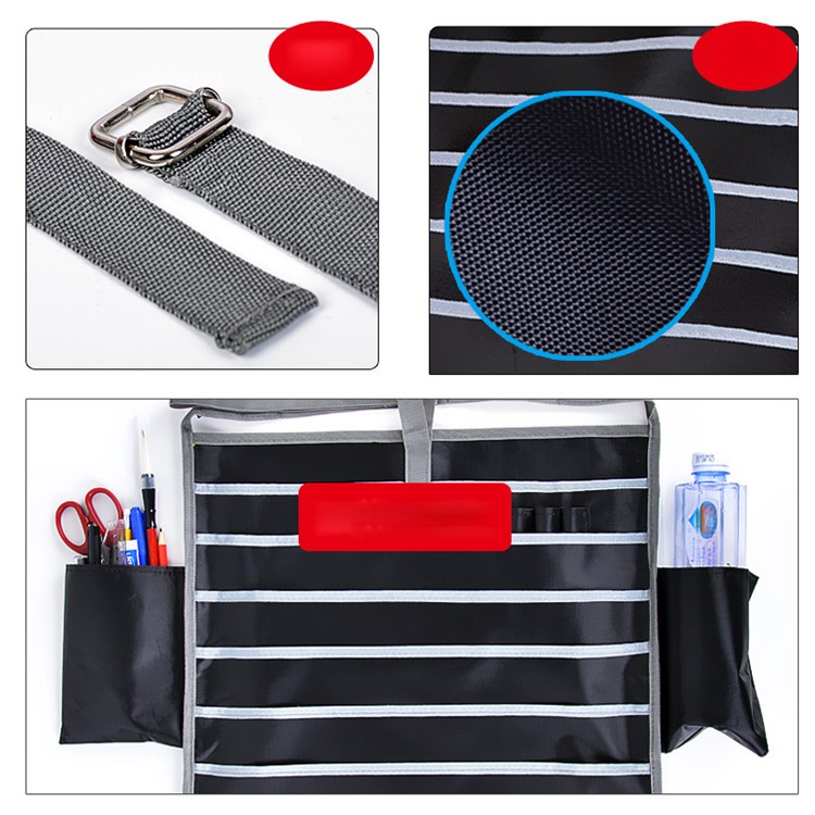 School Desk Table Hanging File Book Magazine Tidy Organizer Rack Pockets Storage Bag - Black-3