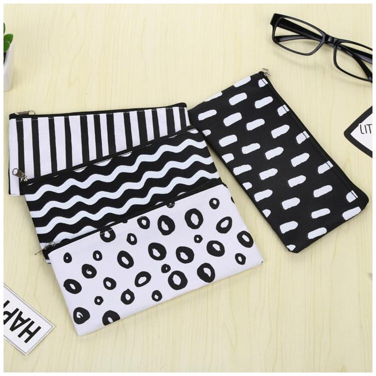 Wave Stripes Zipper bag Student Pen Pouch Bag-2