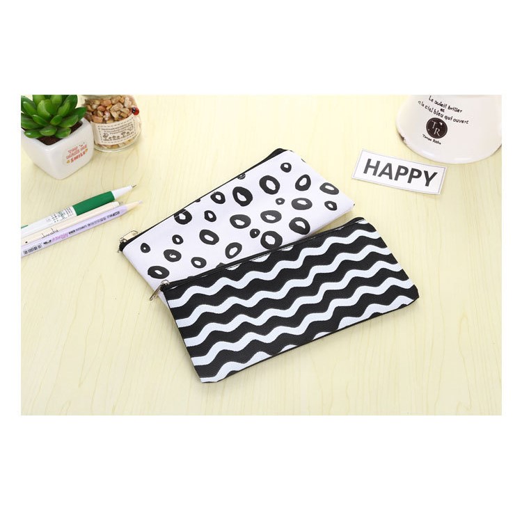Wave Stripes Zipper bag Student Pen Pouch Bag-3