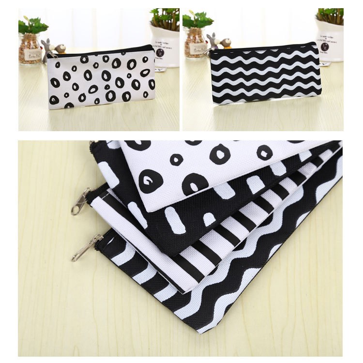 Wave Stripes Zipper bag Student Pen Pouch Bag-4