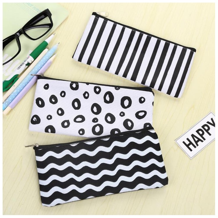 Wave Stripes Zipper bag Student Pen Pouch Bag-5