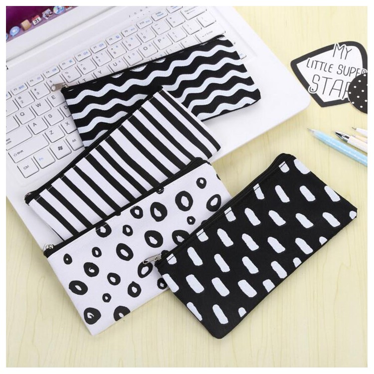 Wave Stripes Zipper bag Student Pen Pouch Bag-7