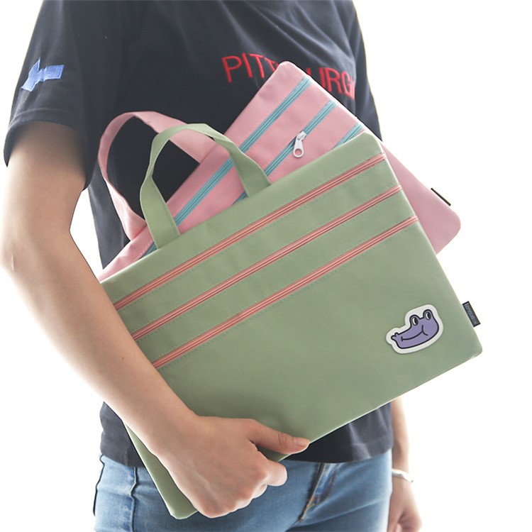 Cartoon Portable Three-layer Zipper A4 File Bag-2