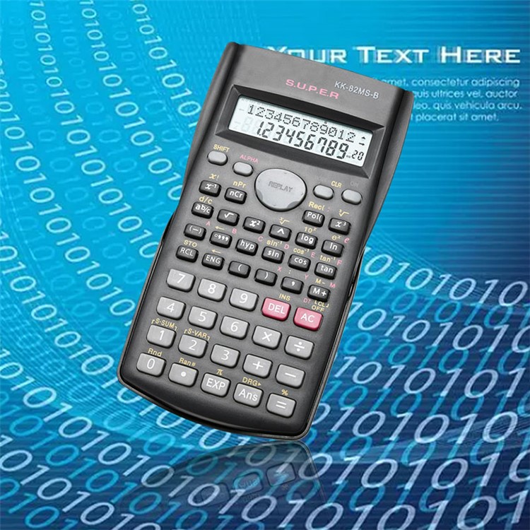 CT-82MS Portable 2 Lines Display Scientific Calculator Multifunctional Mathematics Calculator with Battery-2